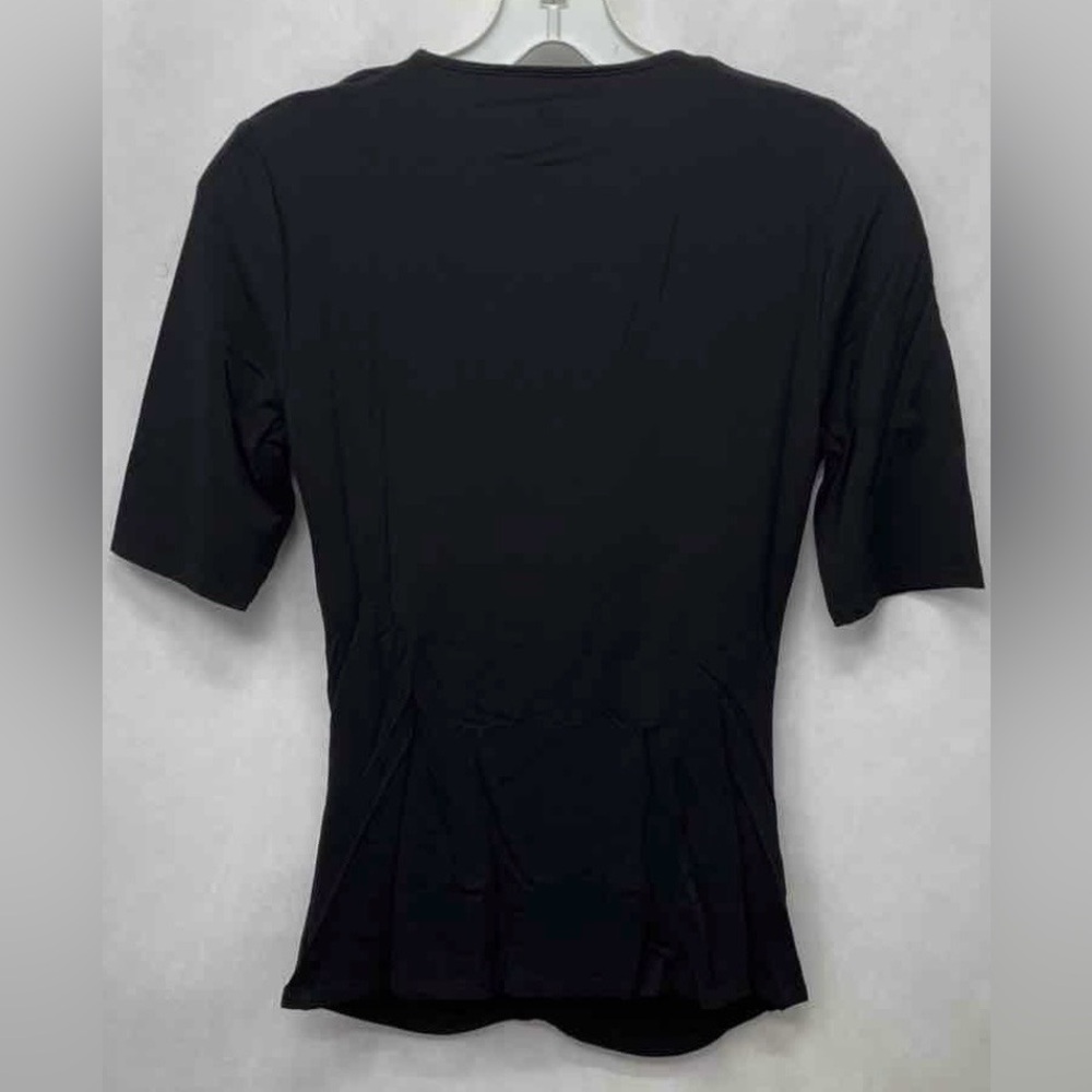 Burberry Slim Ruched V-Neck Black Knit Top - Picture 4 of 7